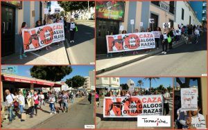 Manifestación contra la caza con galgos y otras razas